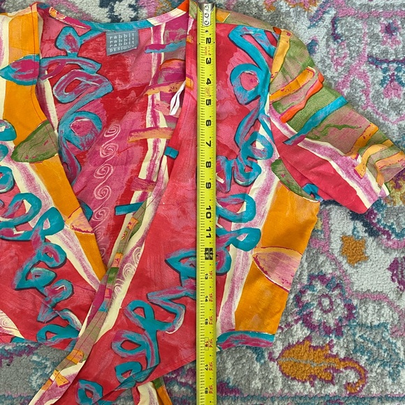 Vintage 90s Wrap Top by Rabbit Rabbit Rabbit (Petite 12) - Picture 8 of 9